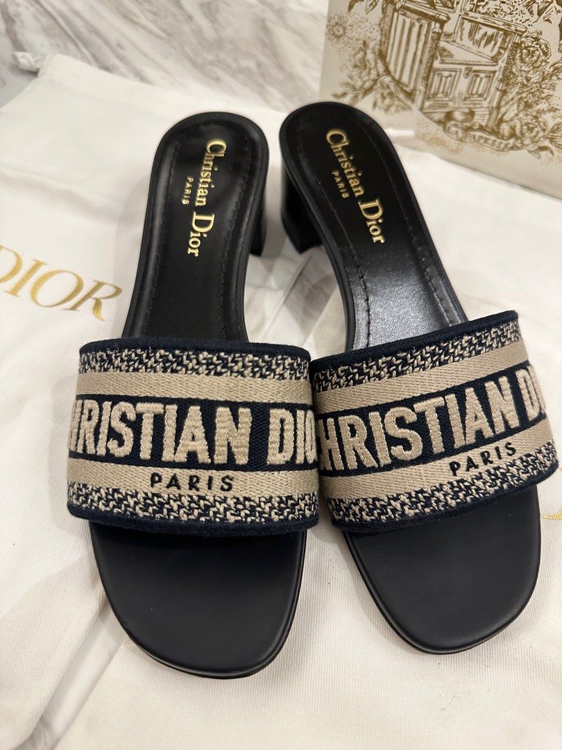 Christian Dior Womens US 9  IT 39 DWAY Heeled Slide Multicolored  Excellent  eBay