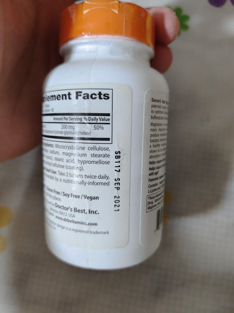Doctor's Best High Absorption Magnesium, 100 mg, 120 Tablets