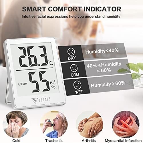 Room Thermometers Indoor, Mini Indoor Thermometer Room Temperature Monitor,  Accurate Hygrometer Humidity Meter, Temperature Humidity Gauge For Home, O