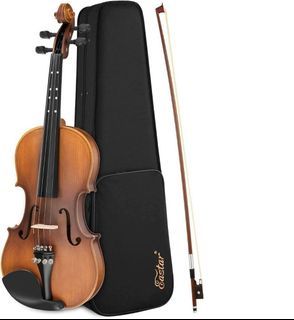 EASTAR Violin Set, Innovates Finger Points, Made Entirely By Hand, Comes With Independent DrawString Hook (Imprinted Finger Guide on Fingerboard, EVA-3)