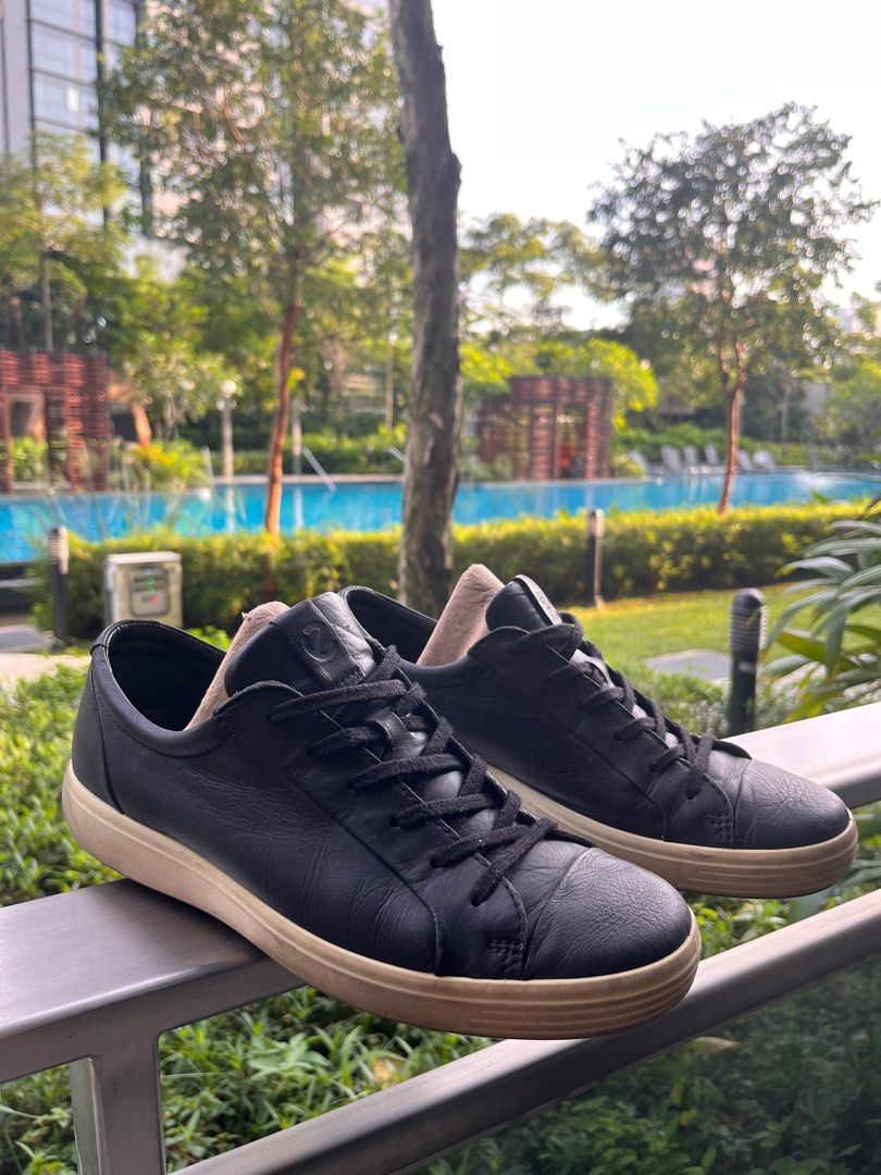 Full black leather sneakers shop