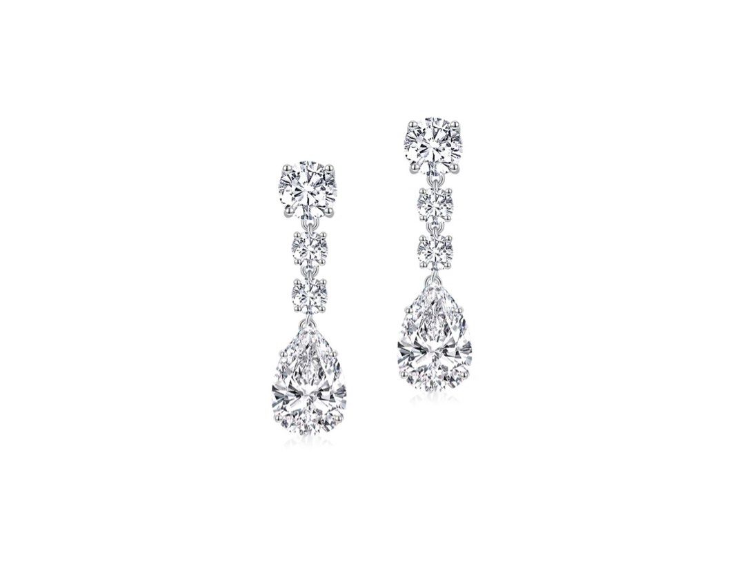 Wedding earrings diamond on sale