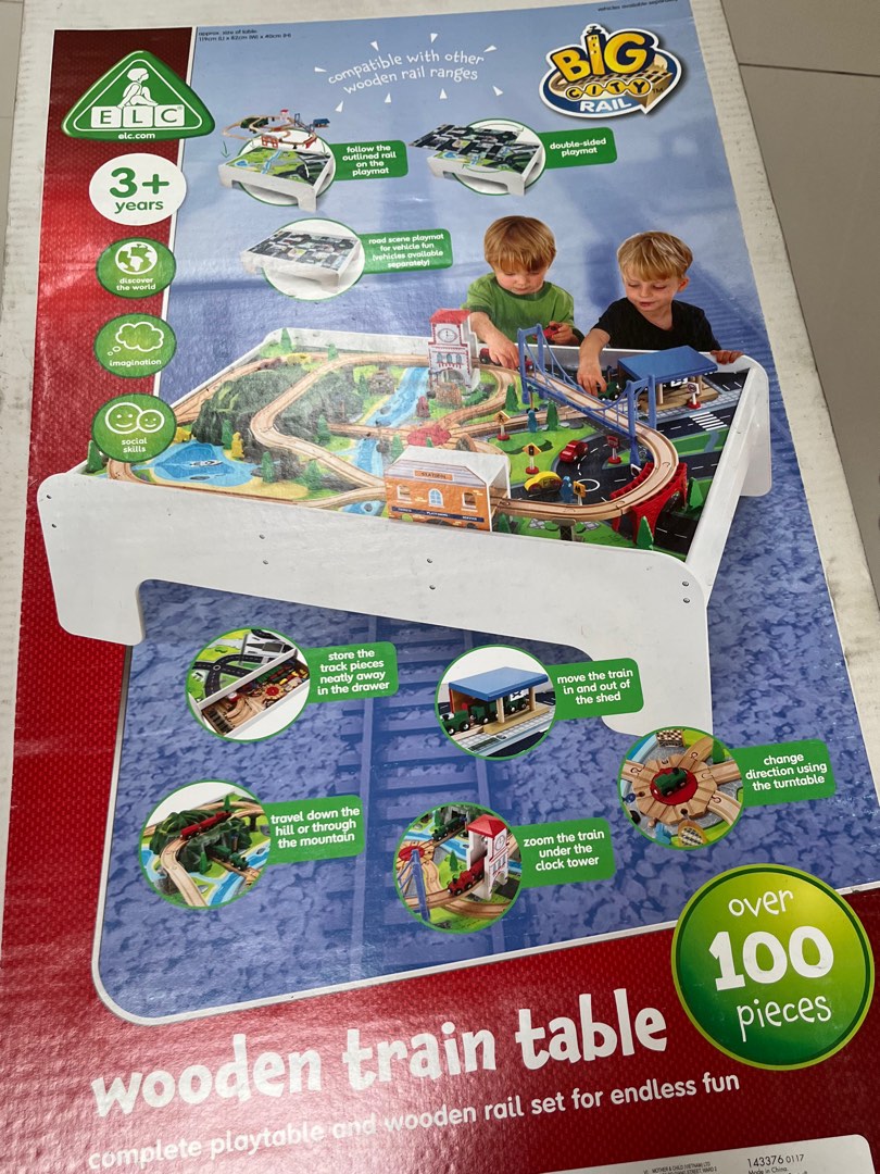 ELC Wooden Train Table on Carousell