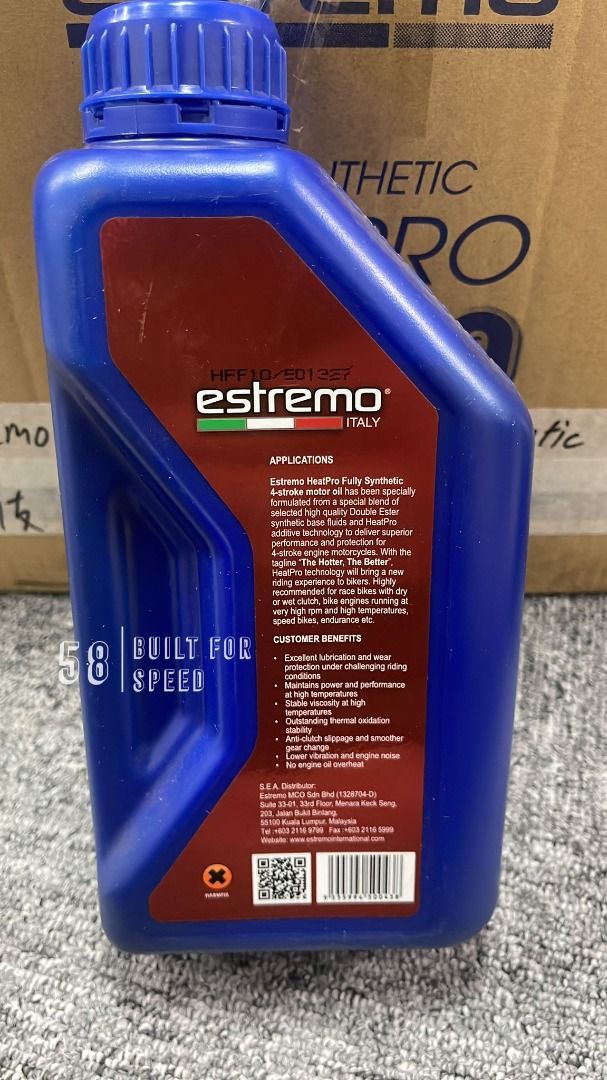 ESTREMO HeatPro Fully Synthetic 10W50 1L ITALY ENGINE OIL MOTORCYCLE