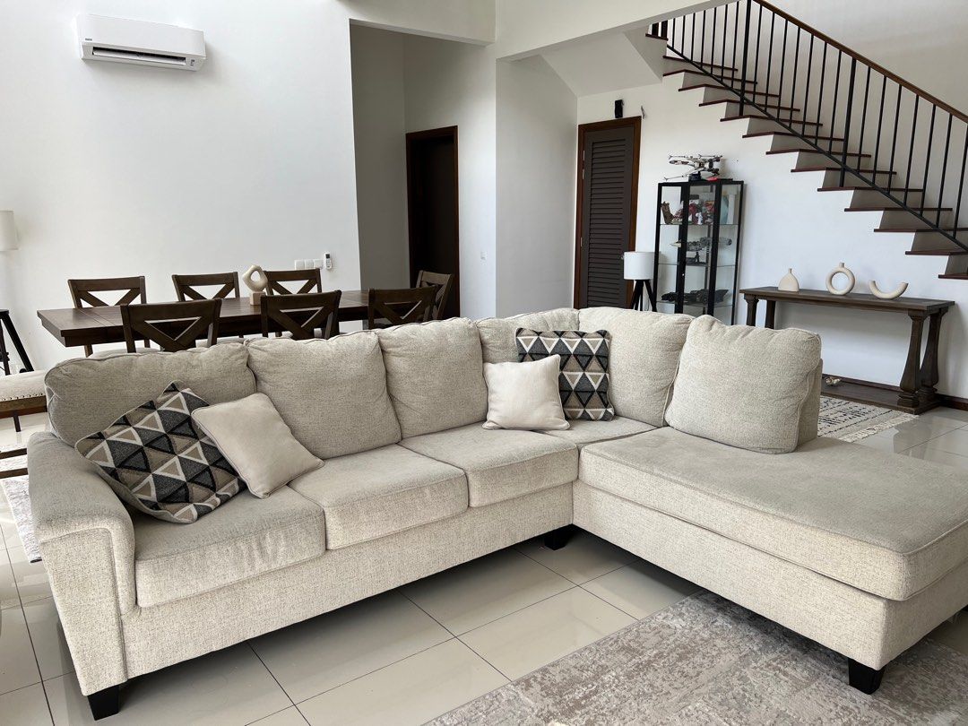 Fella Design By Ashley Big L Shaped Sofa, Furniture & Home Living,  Furniture, Sofas On Carousell