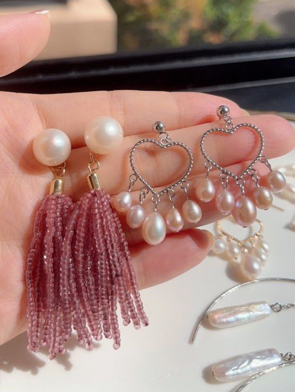 Freshwater Pearl Earrings Baroque Stick Pearl Peridot Water drop
