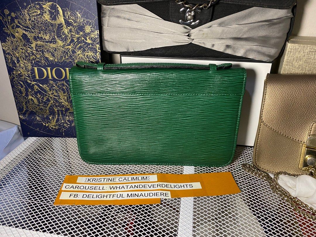 Genuine leather in green epi (Category: Luxury Bags & Wallets) located in San Pedro. Submitted by whatandeverdelights (Listing ID 1235825426, Image 1). Description: Wallet organizer .