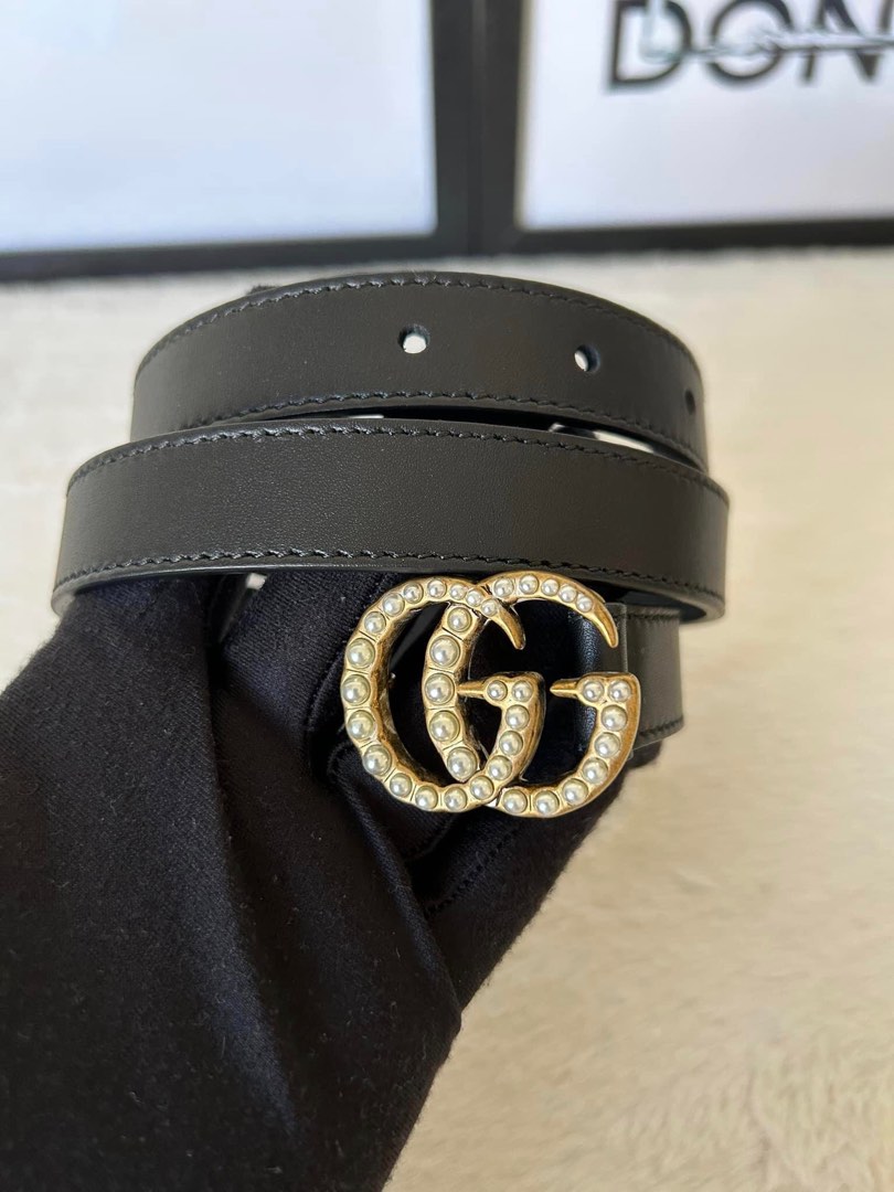 Gucci double g pearl belt new arrivals