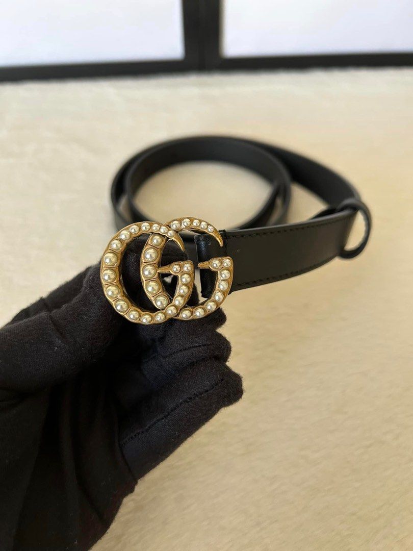 Gucci marmont pearl belt best sale