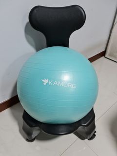Gym Ball Balance Ball Chair with Back Support and Wheels