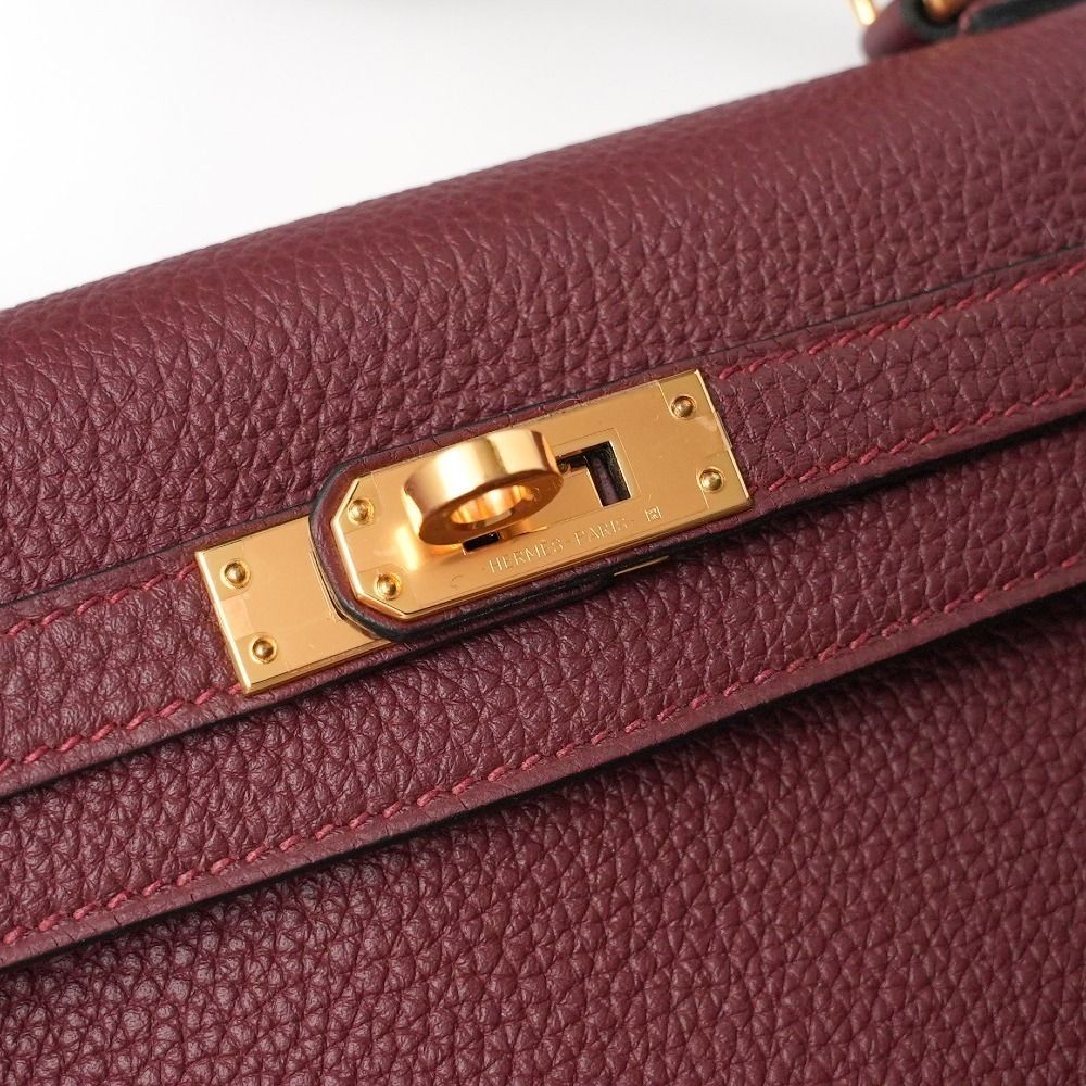 Hermes Birkin Bag Togo Leather Gold Hardware In Burgundy
