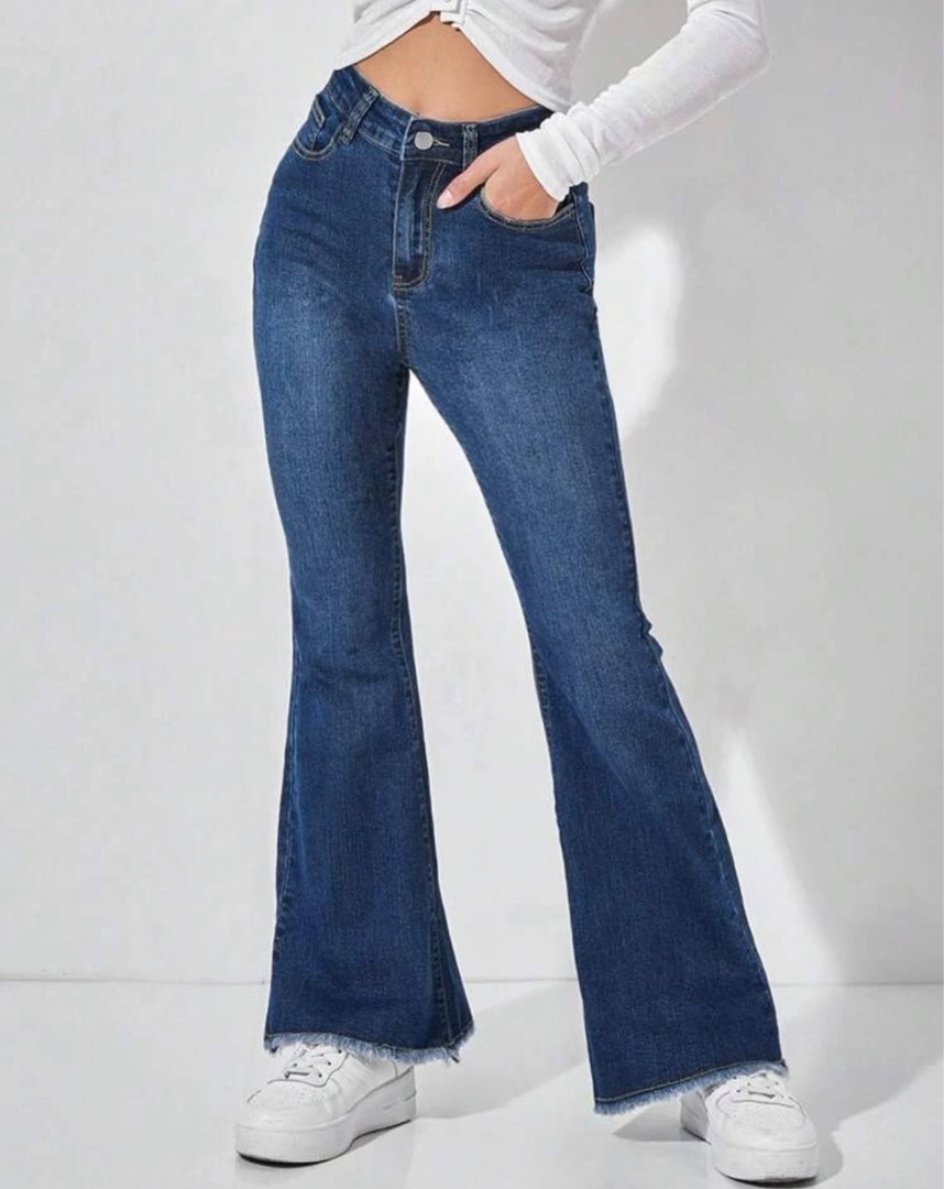 Raw hem best sale bell bottom jeans