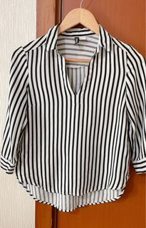 HM blouse kemeja stripe