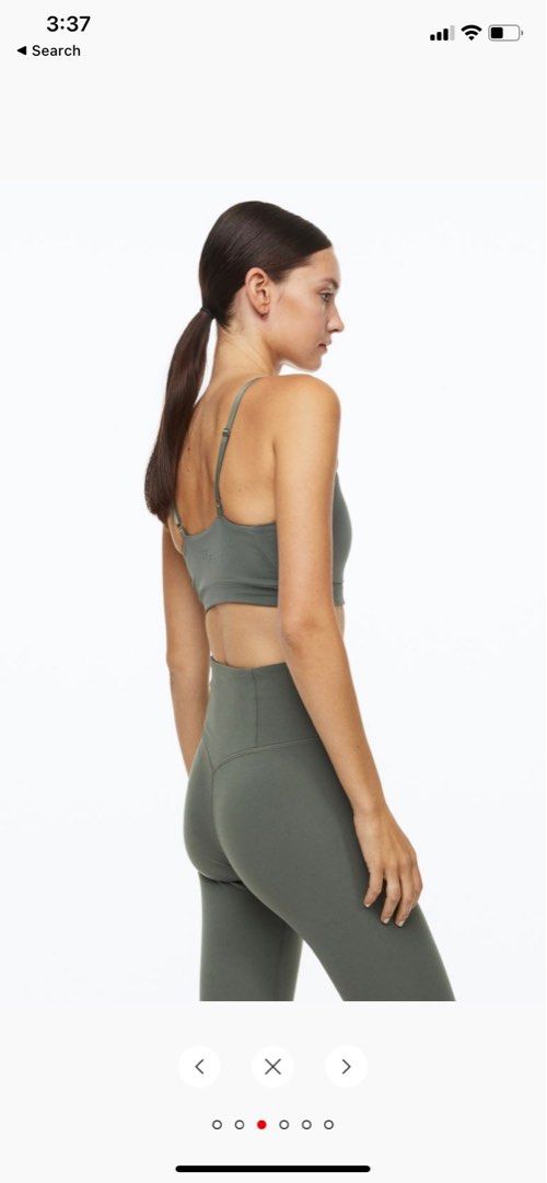 H&M SoftMove Sports Bra / Bralette in Forest Green like Alo