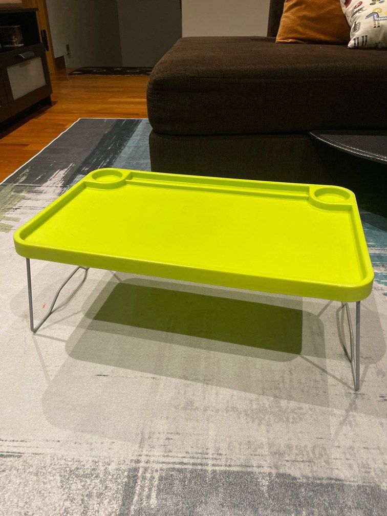 IKEA Bed Table foldable lime green, Furniture & Home Living