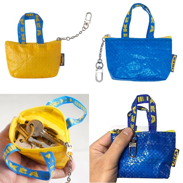 IKEA Key Coin Purse KNOLIG Bag Small Blue with One Zipper Bag