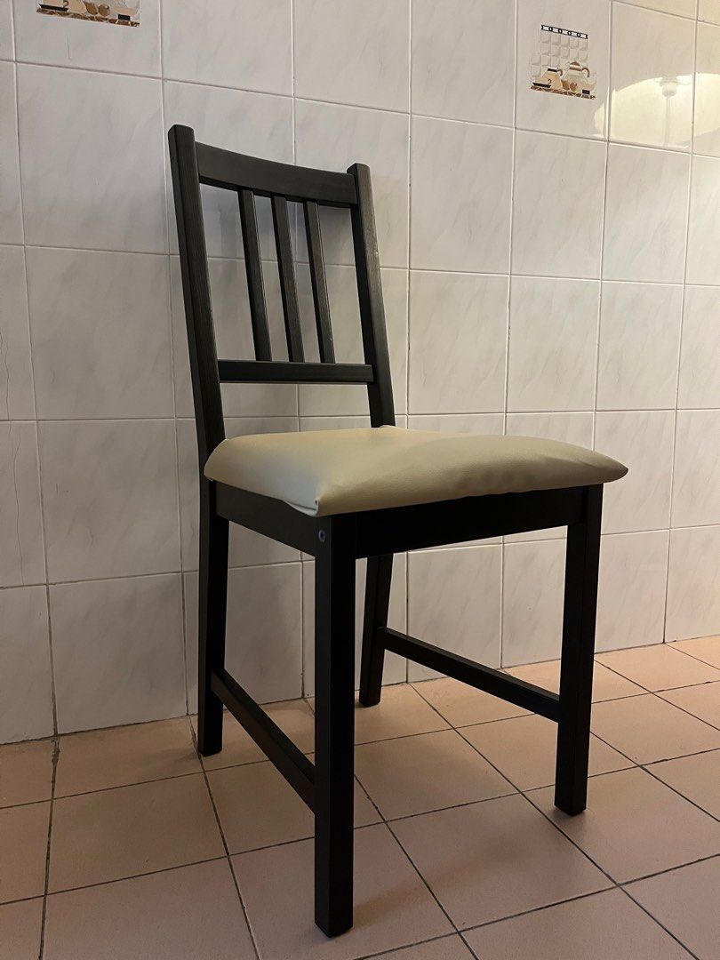 IKEA STEFAN Chair brown black with cushion Furniture Home