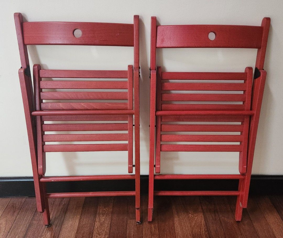 Beech Wood Ikea Terje Folding Chair 2*Ikea Terje Folding Chairs