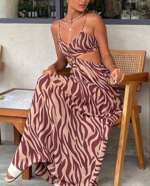 Tiger print outlet maxi dress