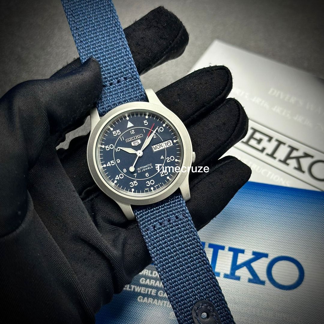 INSTOCK Seiko 5 SNK807K2 Classic Military Automatic Blue Nylon Strap Men Watch SNK807 Men s Fashion Watches Accessories Watches on Carousell