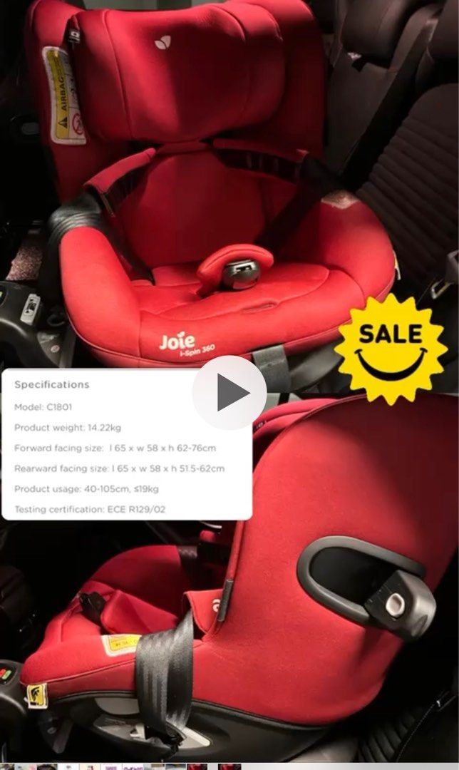 Joie iSpin 360, Babies & Kids, Going Out, Car Seats on Carousell
