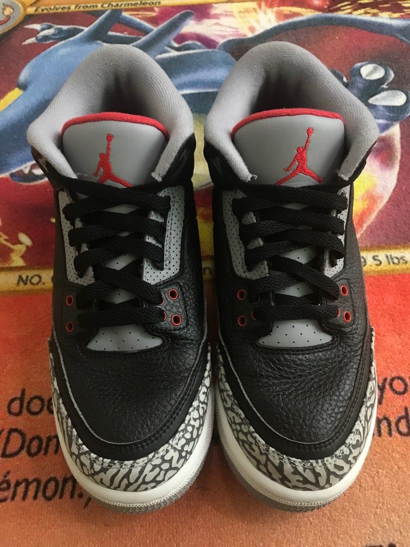 Jordan 3 Black Cement 3 2018 GS 6Y Men s Fashion Footwear