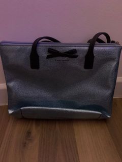 Kate Spade Cameron Laptop Tote Bag Large Lavender/Petrol Blue/White in  Leather with Silver-tone - US