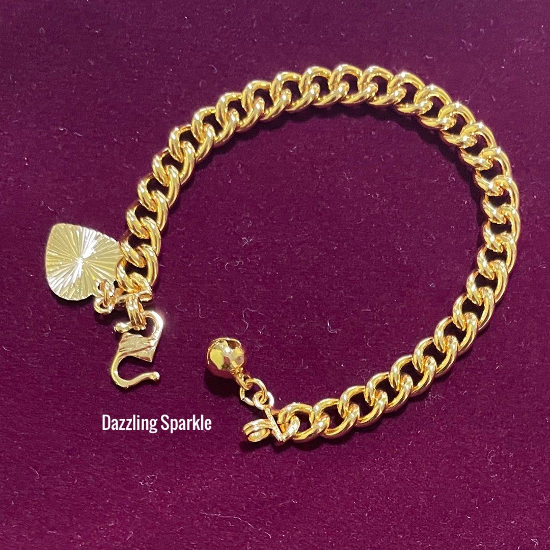 Bracelet fish bone baby design Kids 100 Premium 916 Gold plated
