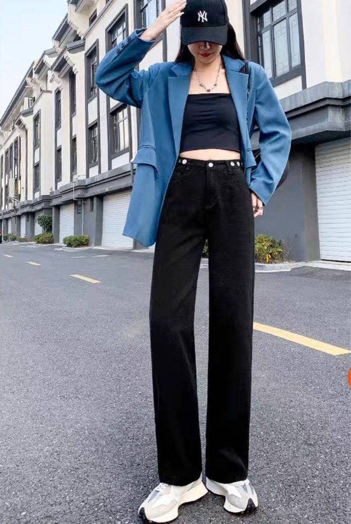 Women Jeans Loose Wide Leg Jeans High Waist Korean Style Casual