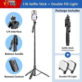 L16D Selfie Stick Tripod Stand Foldable Monopod for Gopro Action Cameras phones Gimbal Stabilizer