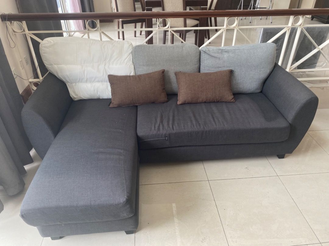 L Shape sofa (can change cover), Furniture & Home Living, Furniture