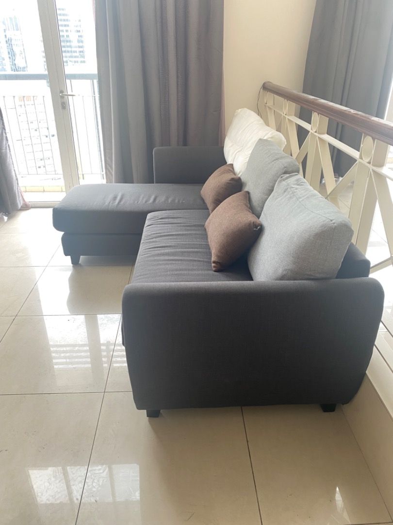 L Shape sofa (can change cover), Furniture & Home Living, Furniture