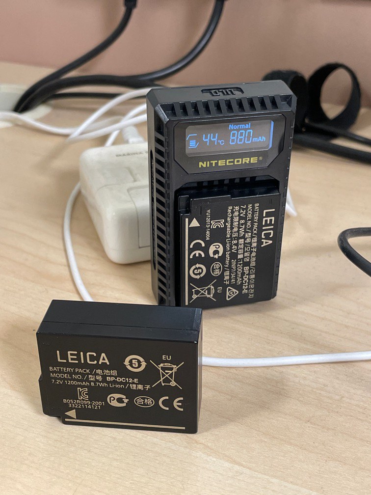 Leica Battery (BPDC12E) and Nitecore Charger, Photography