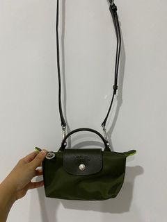 Longchamp Le Pliage Green Pouch with Handle - Additional Long