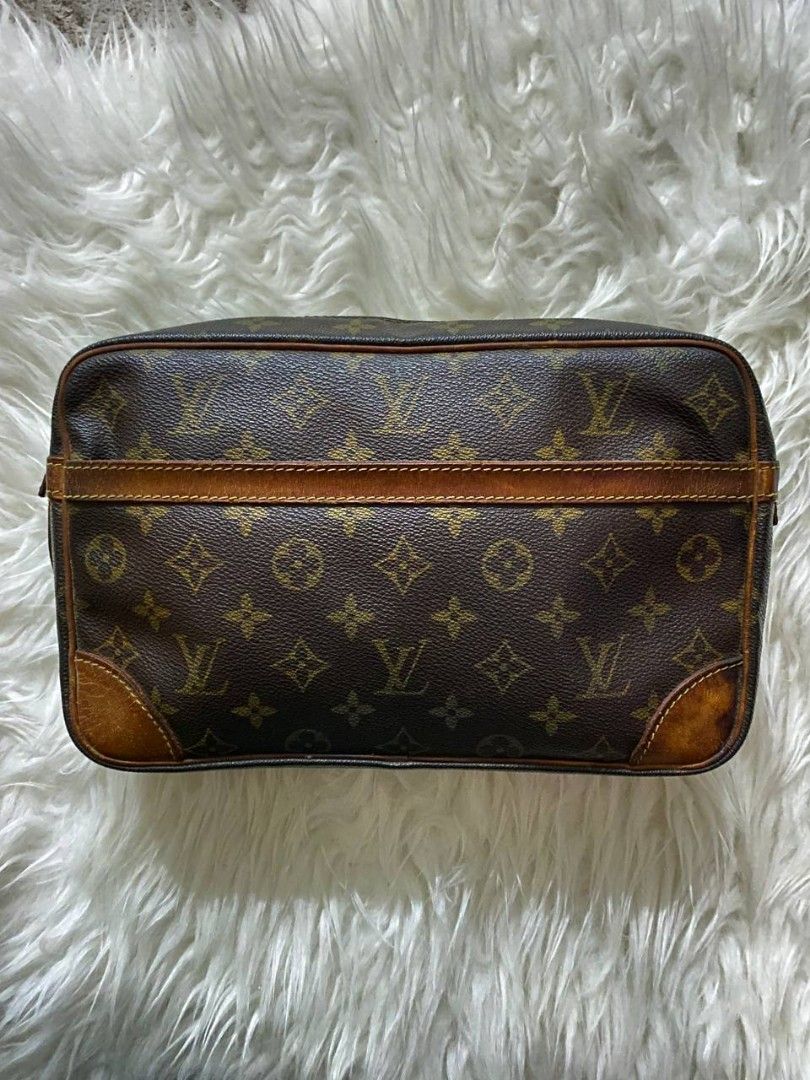 Louis-Vuitton Second Clutch Bag Monogram Compiegne 28 Brown