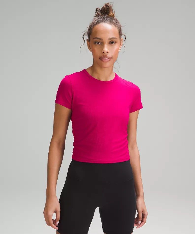 lululemon All It Takes Ribbed Nulu T-Shirt in Wild Berry / Sz 4