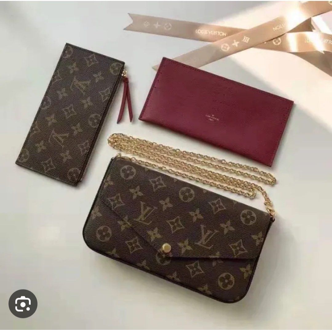 Louis Vuitton LV Felicie Pochette Black/Beige, Luxury, Bags & Wallets on  Carousell