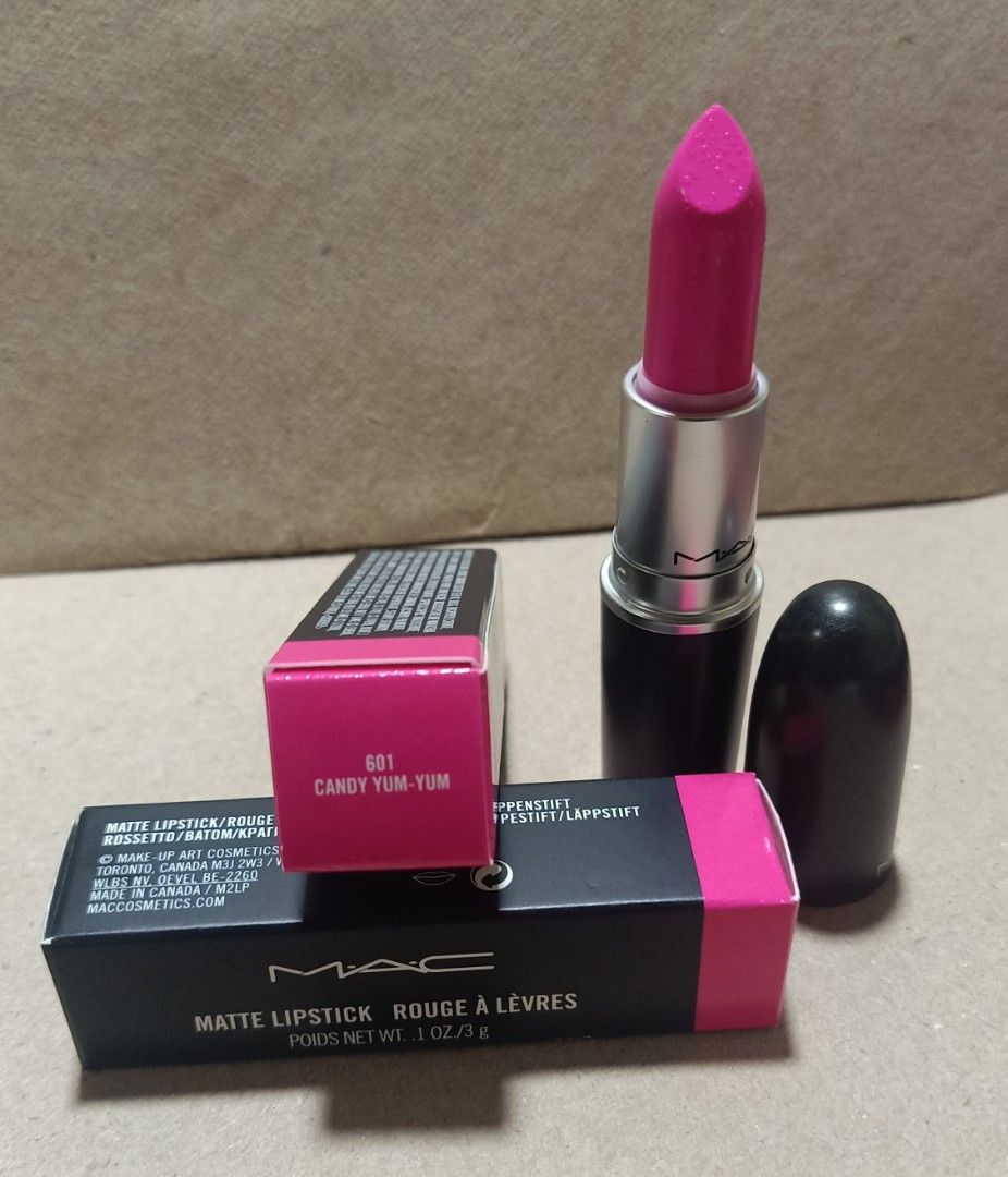 MAC matte Lipstick 601 Candy yum yum (neon pink) on Carousell