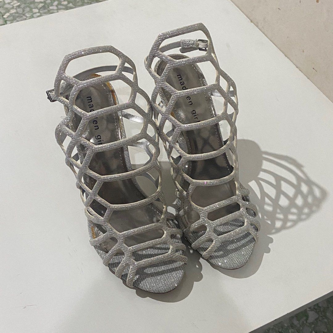 Madden girl slithur heels silver glitter new size 39