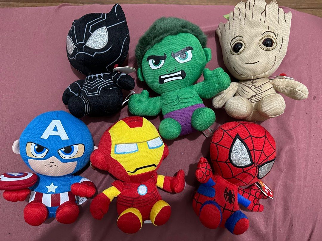 Marvel Beanie Babies Plushies, Hobbies & Toys, Toys & Games on Carousell