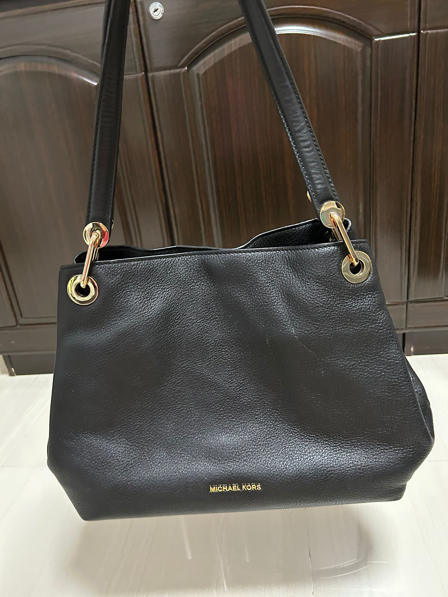 Trisha Large Pebbled Leather Shoulder Bag