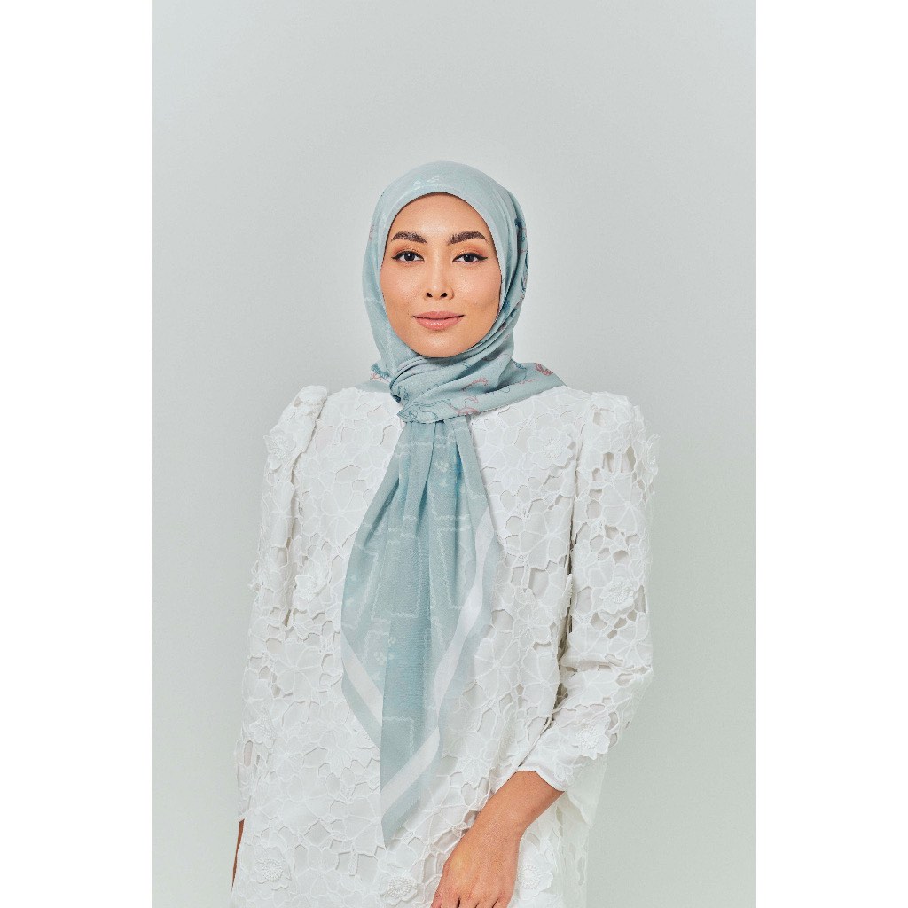 Grey voile scarf deals
