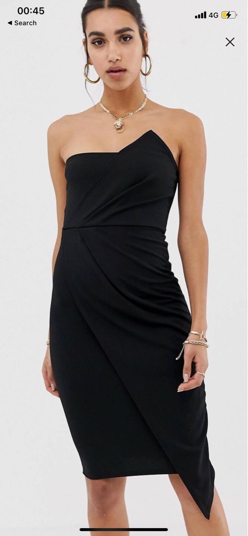 Missguided bandeau origami midi outlet dress