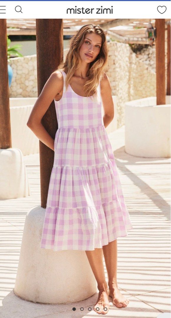 Gingham midi clearance