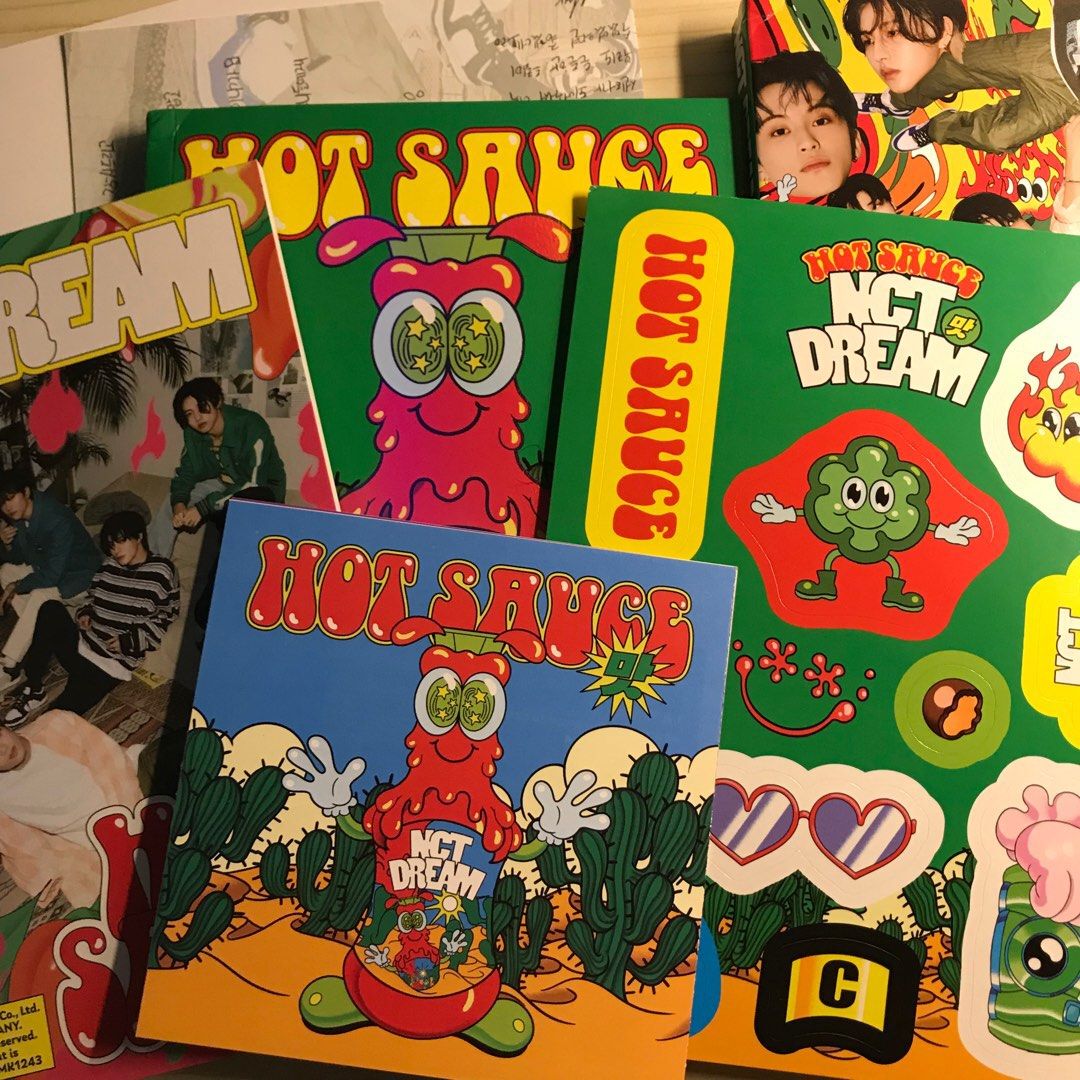nct dream hot sauce unsealed albums all ver (boring crazy chilling