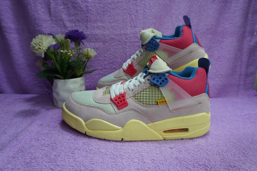 Nike Air Jordan 4 Retro Union Guava Ice-Light Bone-BrigadeBlue