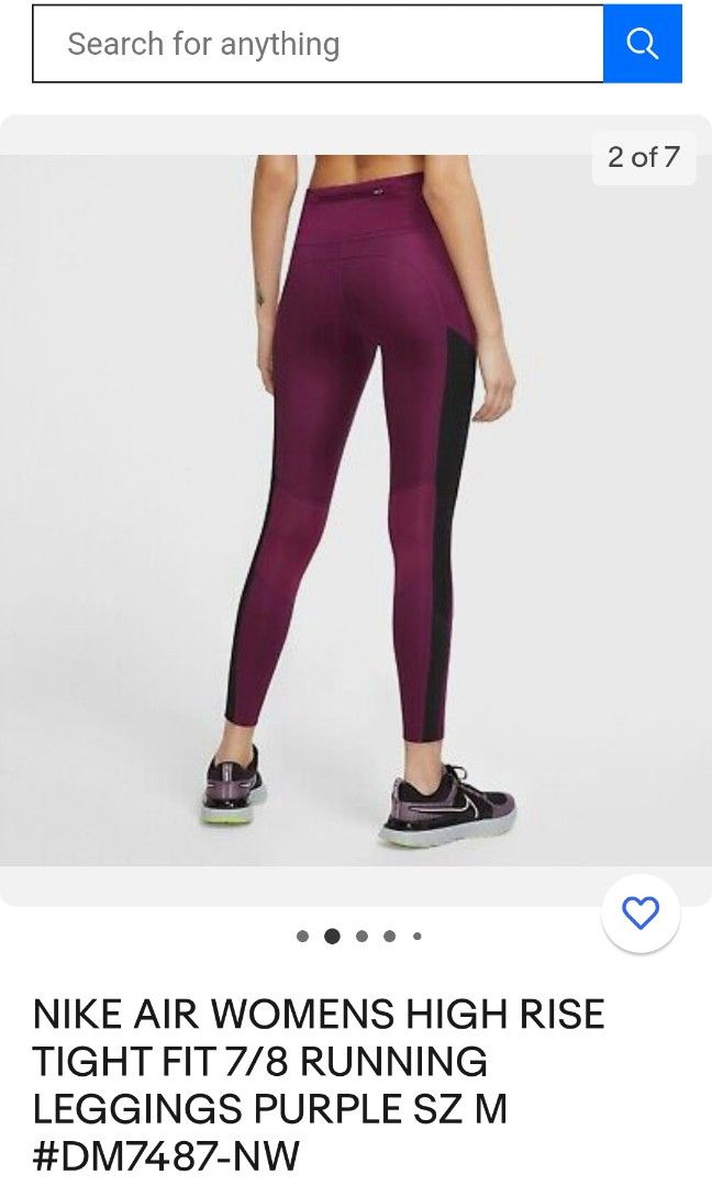 NIKE AIR WOMENS HIGH RISE TIGHT FIT 7 8 RUNNING LEGGINGS