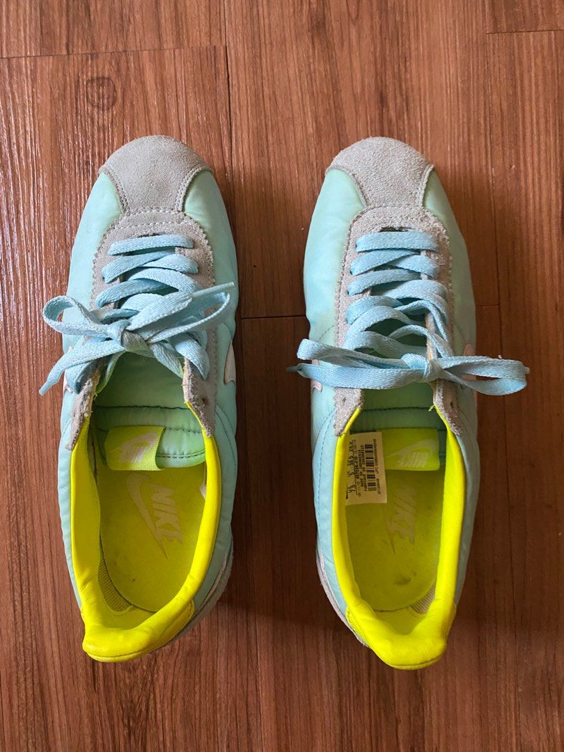 Nike cortez nylon deals blue yellow london