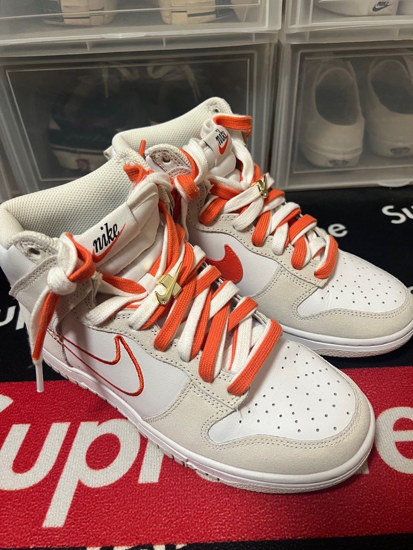 Nike Dunk High First Use White Sail Orange, Men's Fashion, Footwear,  Sneakers on Carousell