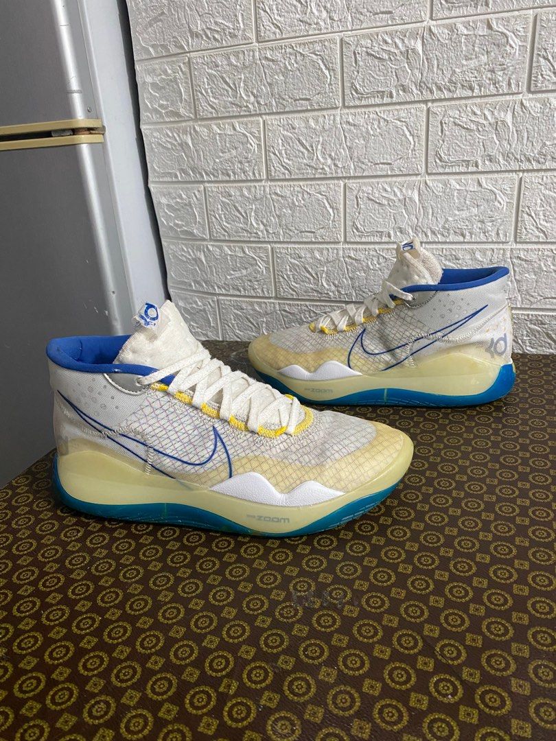 Nike zoom kd 12 white/game royal/amarillo men's basketball shoe deals